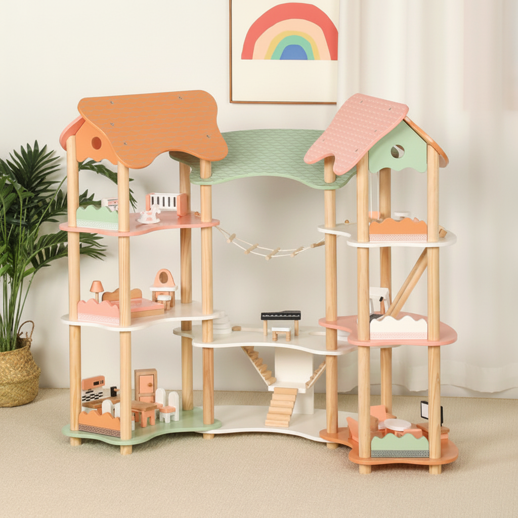 Mini Wooden Dollhouse