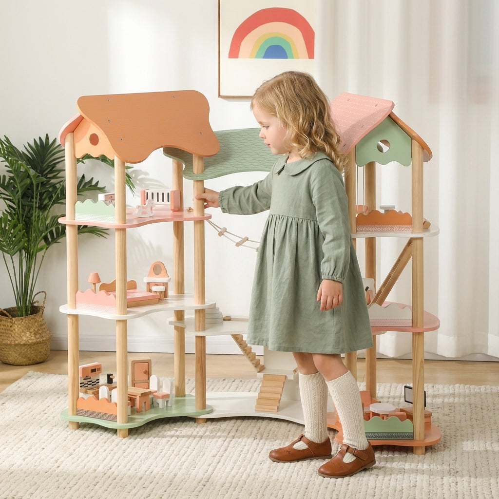 Mini Wooden Dollhouse