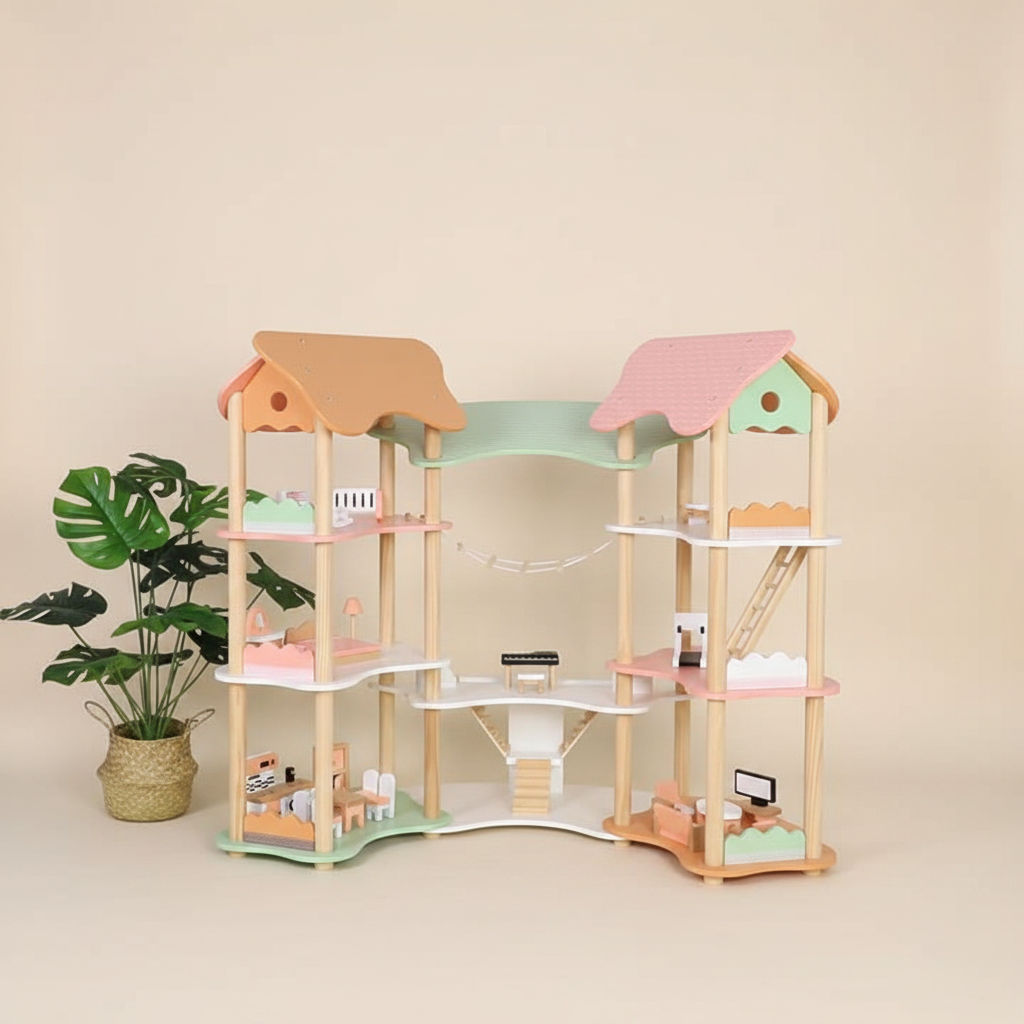 Mini Wooden Dollhouse