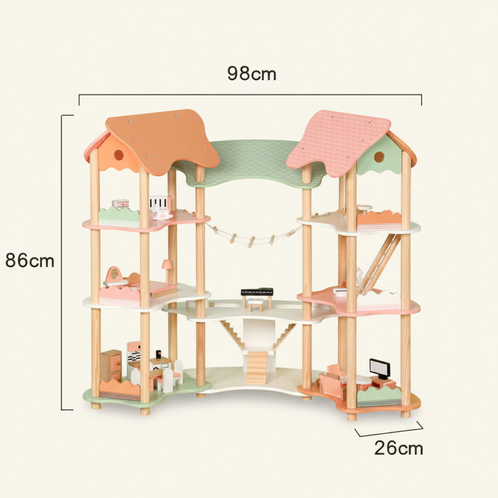 Mini Wooden Dollhouse