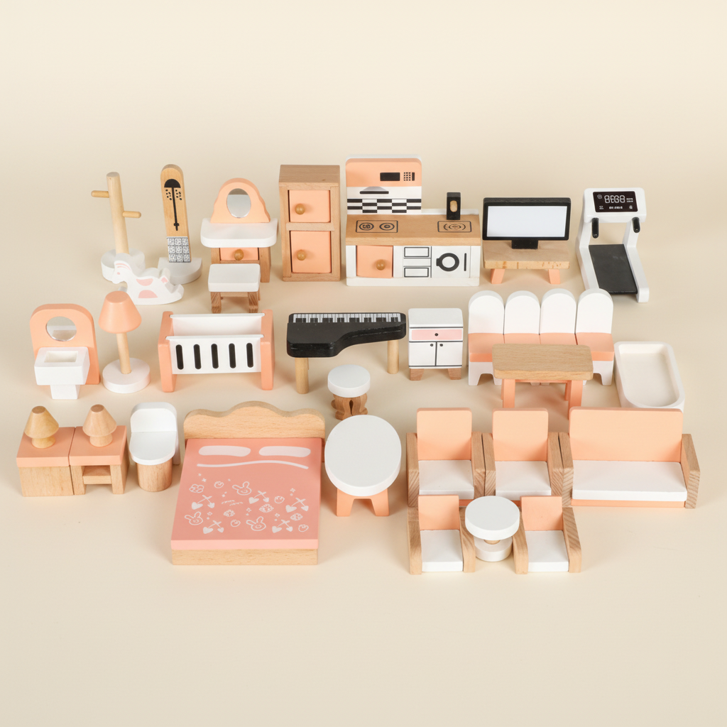 Mini Wooden Dollhouse