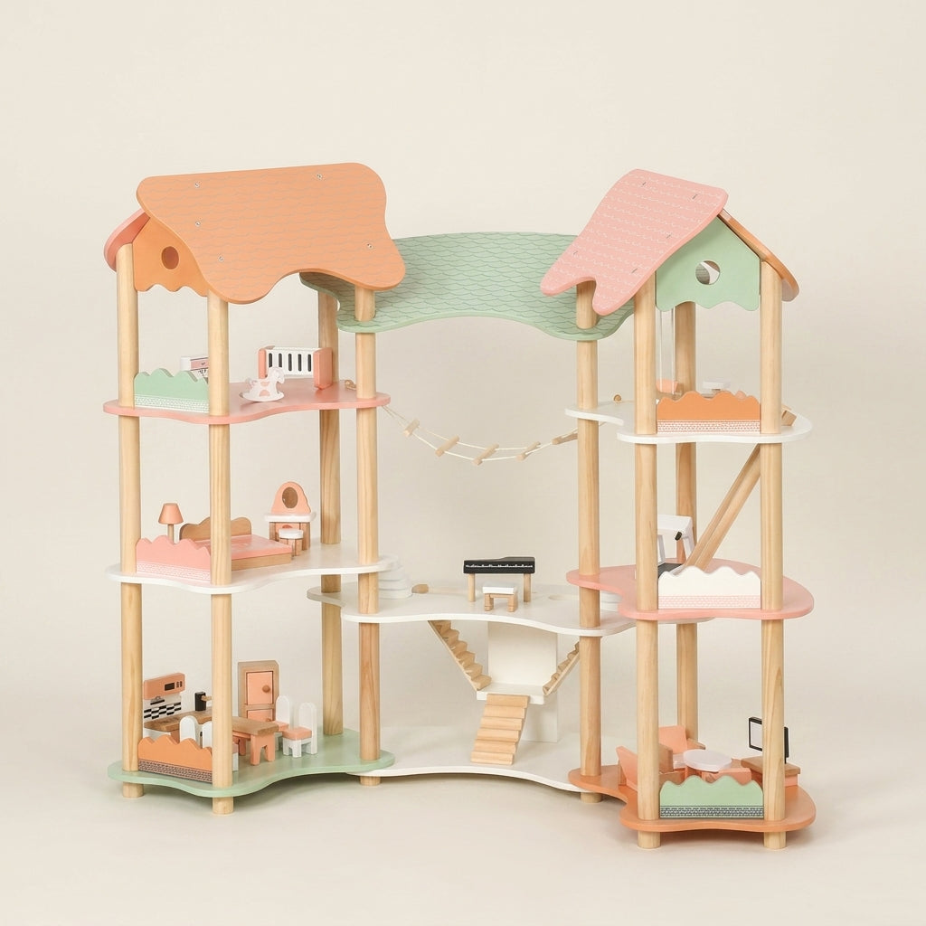 Mini Wooden Dollhouse